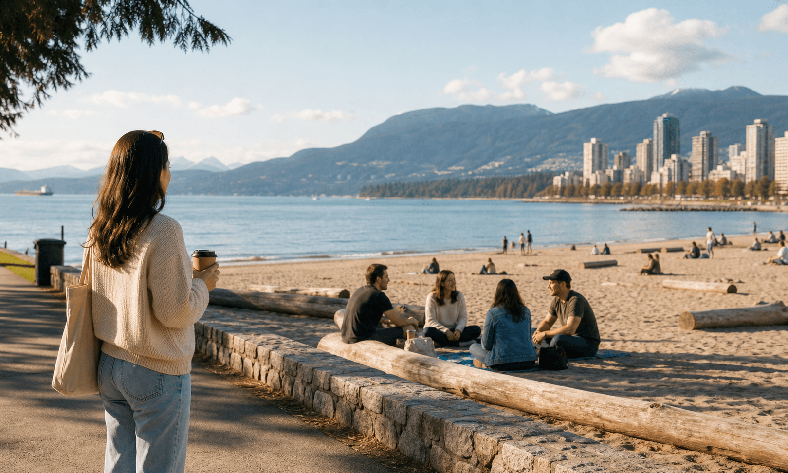 Look around first starting option in a Vancouver beach setting.